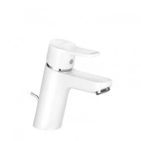 Смеситель для раковины Kludi Pure&Easy 373829165, с клапаном, белый/хром