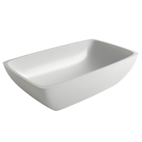 Раковина Holbi Titan SR 60х36, из Soft Rock, белая матовая, с клапаном