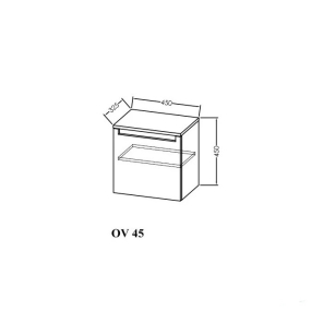 Тумба- пенал подвесная Kolpa-San Vittoria OV 45 DG, 45х45, темно-серая