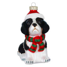 Елочная игрушка "Собака в шарфе" 10,5 см