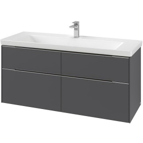 Тумба с раковиной Villeroy & Boch Subway 3.0 130х58, подвесная, графит