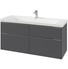 Тумба с раковиной Villeroy & Boch Subway 3.0 130х58, подвесная, графит