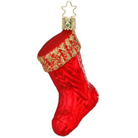 Елочная игрушка "Рождественский носок" 10 см
