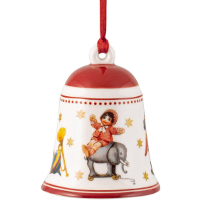 Новогодняя игрушка "Колокольчик" 6,5 см, красная