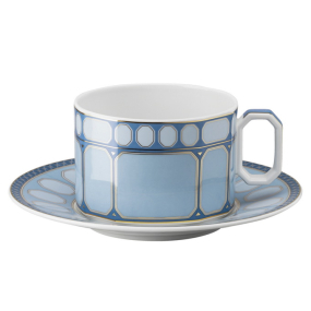 Чашка чайная с блюдцем Signum Azure 260 мл 