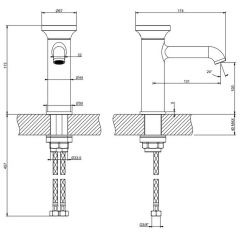 Смеситель для раковины Gessi Origini 66002.845, темная бронза