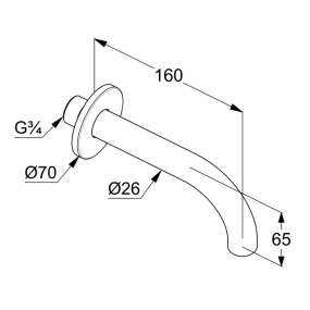 Излив для ванны Kludi Bozz 3850505, хром
