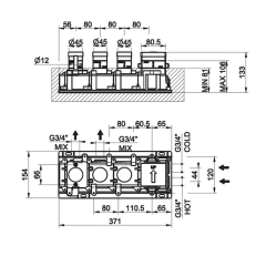 Внутренняя часть Gessi HI-FI 63011.031 смесителя термостатического, хром