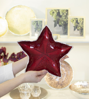 Чаша декоративная "Звезда" 28х4 см, красная