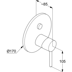 Внешняя часть Kludi Bozz 386590576 смесителя для ванны и душа, хром