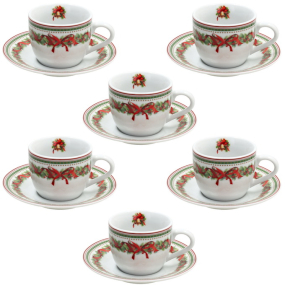 Набор чашек для эспрессо с блюдцами Christmas Eve 80 мл, 12 предметов