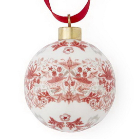 Елочный шар Spode Morris & Co Christmas "Клубничный вор, Madder" 7,5 см