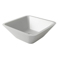 Раковина Holbi Saturn SR 42x42, из Soft Rock, белая матовая, с клапаном
