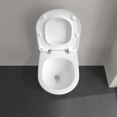 Унитаз Villeroy & Boch Antao 37х56, CeramicPlus, TwistFlush, с сиденьем, Stone White