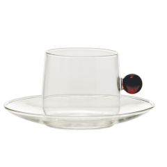 Чашка чайная с блюдцем Bilia 220 мл, янтарная