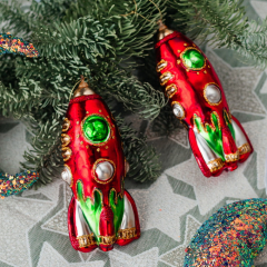 Игрушка на елку "Космическая ракета" 14 см