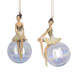 Елочная игрушка "Балерина на шаре" 11,5 см, в ассортименте