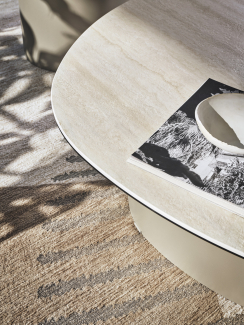 Стол журнальный Calligaris Twins 110х87 CS5156-B, White Travertino