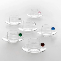 Чашка кофейная с блюдцем Bilia 120 мл, прозрачная