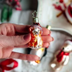 Игрушка на елку "Рождественский котенок" 6,5 см