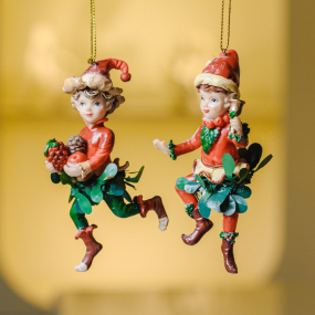 Новогодняя игрушка "Эльф с колокольчиком" 18 см