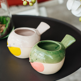 Ваза "Птичка" Ceramik Birdy 10 см, зеленая