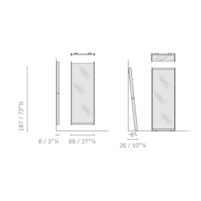 Зеркало Poltrona Frau Dorian 187х69
