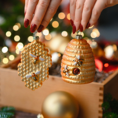 Елочная игрушка "Соты" 10 см