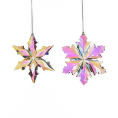 Елочная игрушка "Снежинка" 8 см, в ассортименте
