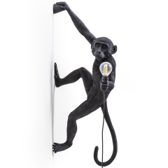 Лампа настенная Seletti Monkey Lamp Hanging 65 см, черная, версия 2