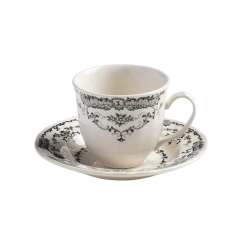 Чашка кофейная с блюдцем Rose Black 200 мл