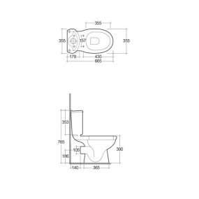 Унитаз напольный RAK Ceramics Karla, комплект, белый