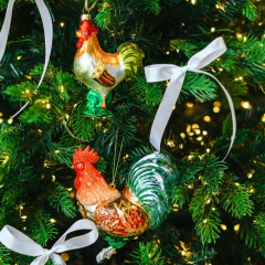 Новогодняя игрушка "Петух цветной" 13 см