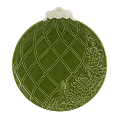 Блюдо для фруктов "Шишки" Bolas De Natal 24,3х22 см, зеленое