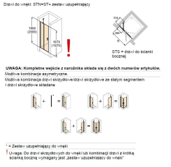 Распашная дверь Huppe Design pure 100х120 8P0706.087.322, прозрачное стекло 6 мм, профиль матовое серебро