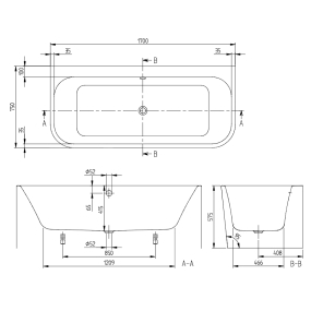Ванна акриловая Villeroy&Boch Architectura 170х75, пристенная, белая