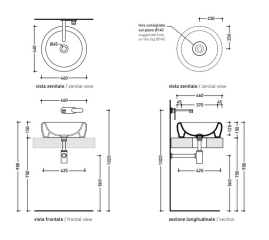 Раковина накладная Flaminia Siena 46х46 SN46ATC, Terracotta