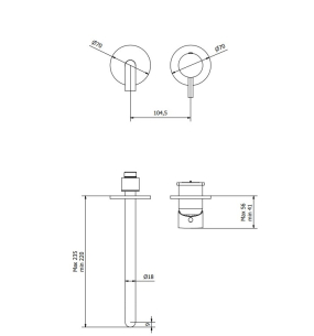 Внешняя часть iB Rubinetti MilanoTorino EMT407SS смесителя для раковины, никель матовый