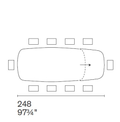 Стол Calligaris Calla 200(296)х100 CS4159-S, Calacatta Paonazzo