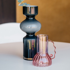 Ваза Glass Design Wetube 35 см, серая