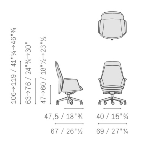 Кресло офисное Poltrona Frau Downtown Executive, Tonka
