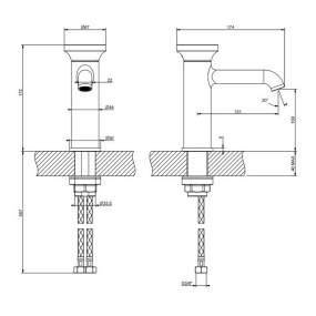 Смеситель для раковины Gessi Origini 66002.708, медь PVD