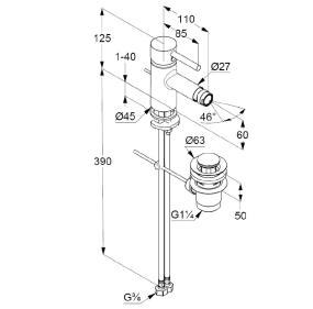 Смеситель для биде Kludi Bozz 385330576, хром