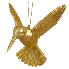 Елочная игрушка "Колибри" 9 см, цвет золото