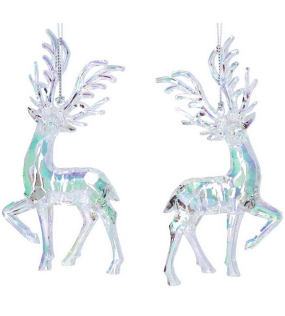 Елочная игрушка "Радужный олень" 14 см, в ассортименте