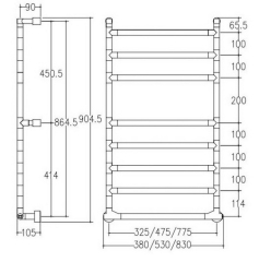 Полотенцесушитель Margaroli Sereno 574/8/S, электрический, хром