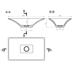 Раковина Holbi Sirius 57 SR 57х35, из Soft Rock, белая матовая, с клапаном