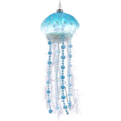 Елочная игрушка "Медуза Светящаяся" 21,5 см, голубая