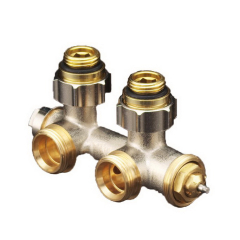 Узел подключения Oventrop Multiblock T, 1/2 НГ x 3/4 НР, угловой, с преднастройкой