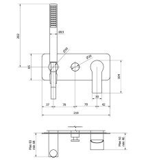 Внешняя часть iB Rubinetti WhyNot EWN313CC смесителя для душа, хром